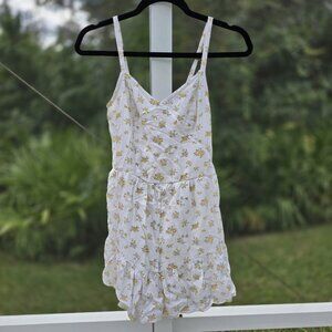 Hollister White Floral Romper – Size XS